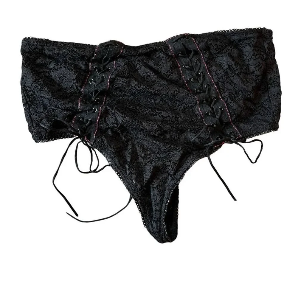 Torrid x Betsey Johnson Womens 2X Top 1X Bottoms Lace Corset High Waist Thong - Picture 3 of 9